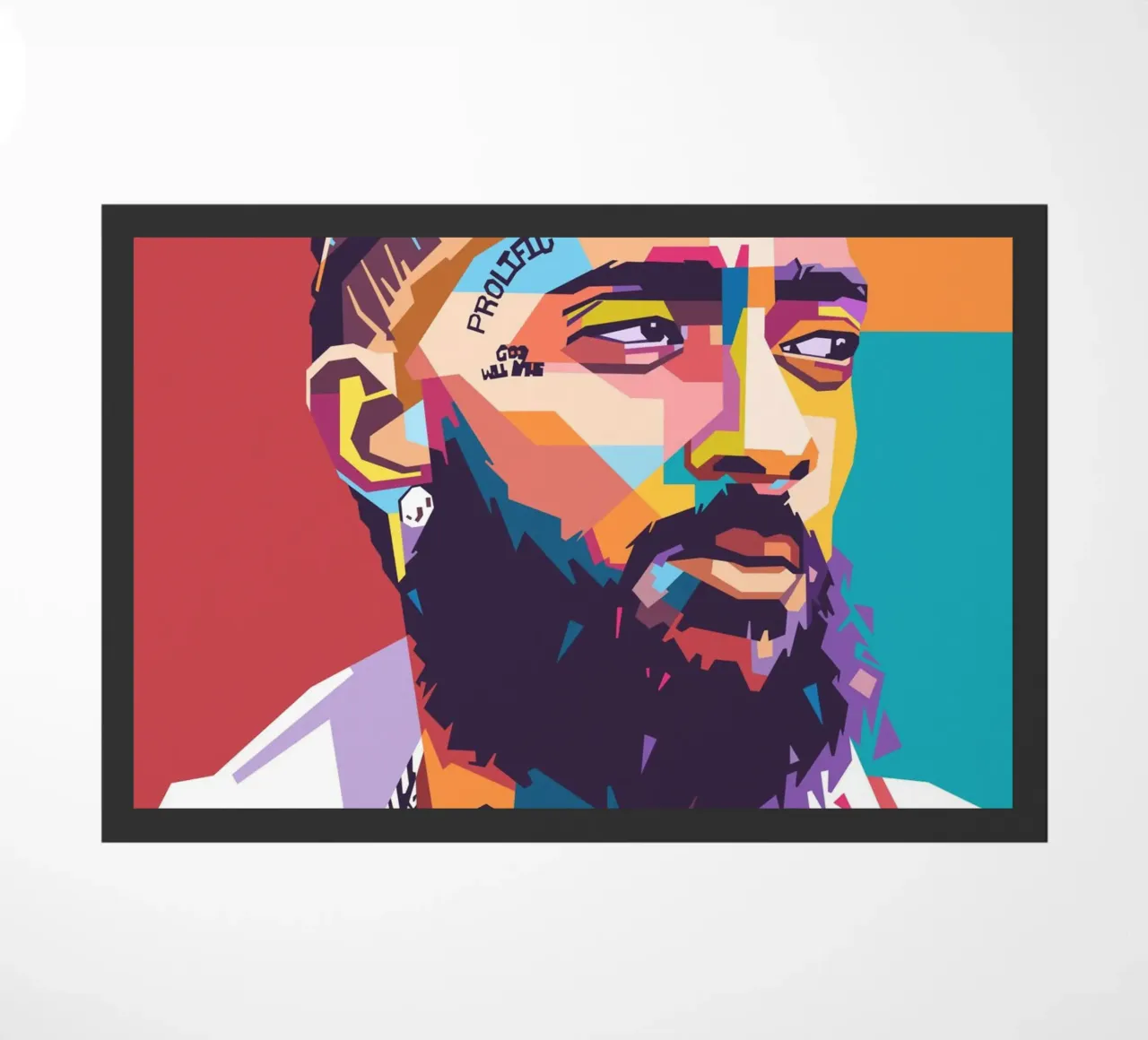 Ritratto pop art di Nipsey Hussle zerbino da Hantamrata