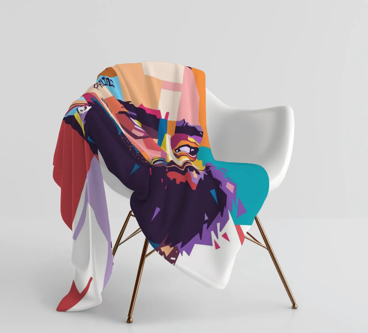 Ritratto pop art di Nipsey Hussle coperta in pile da Hantamrata