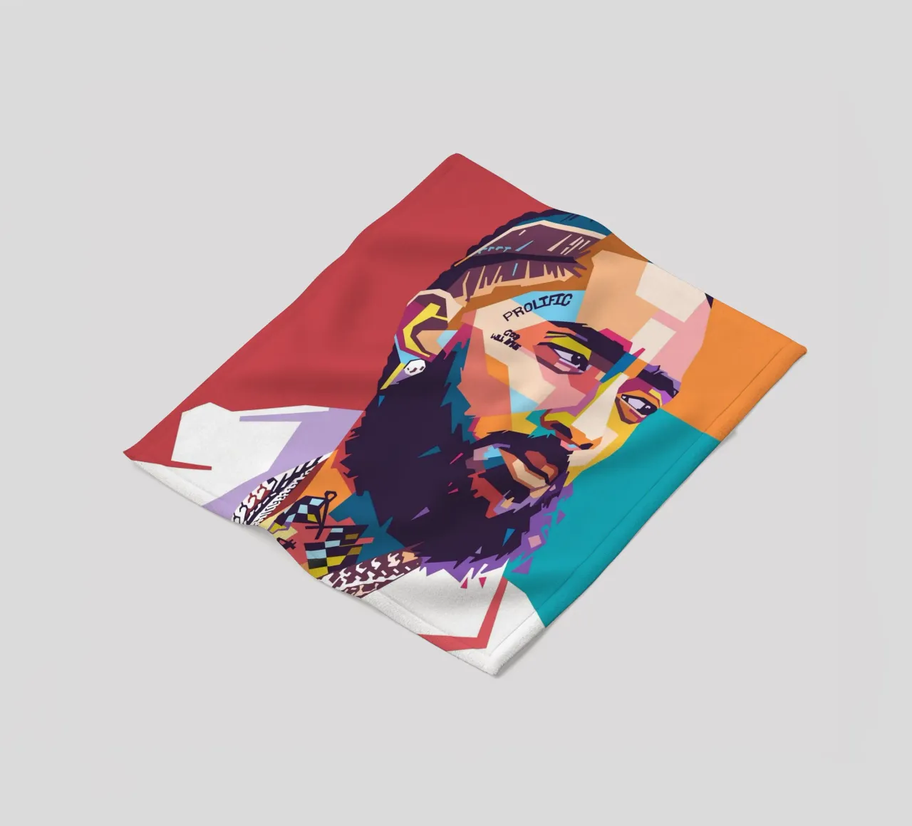 Ritratto pop art di Nipsey Hussle coperta in pile da Hantamrata