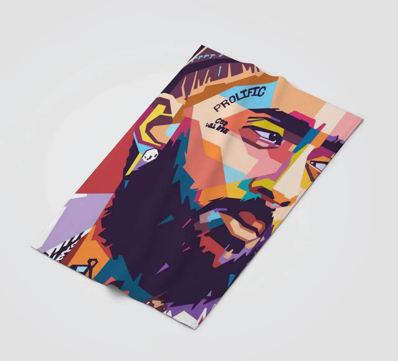 Ritratto pop art di Nipsey Hussle coperta in pile da Hantamrata