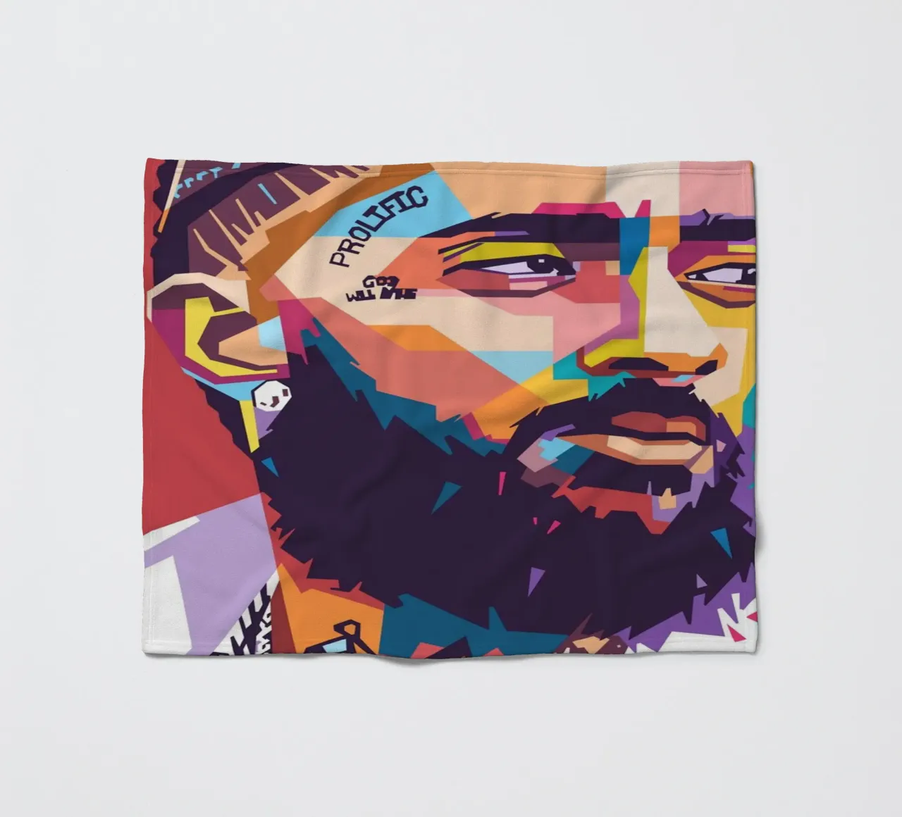 Ritratto pop art di Nipsey Hussle coperta in pile da Hantamrata