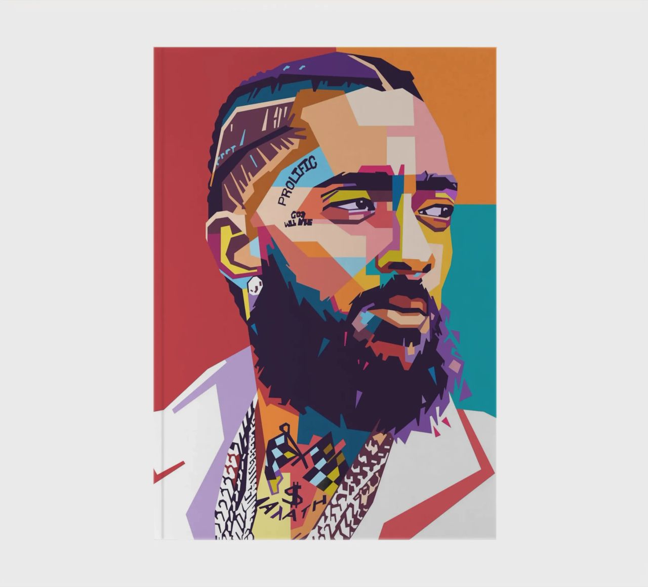 Nipsey Hussle pop art portrait notebook by Hantamrata
