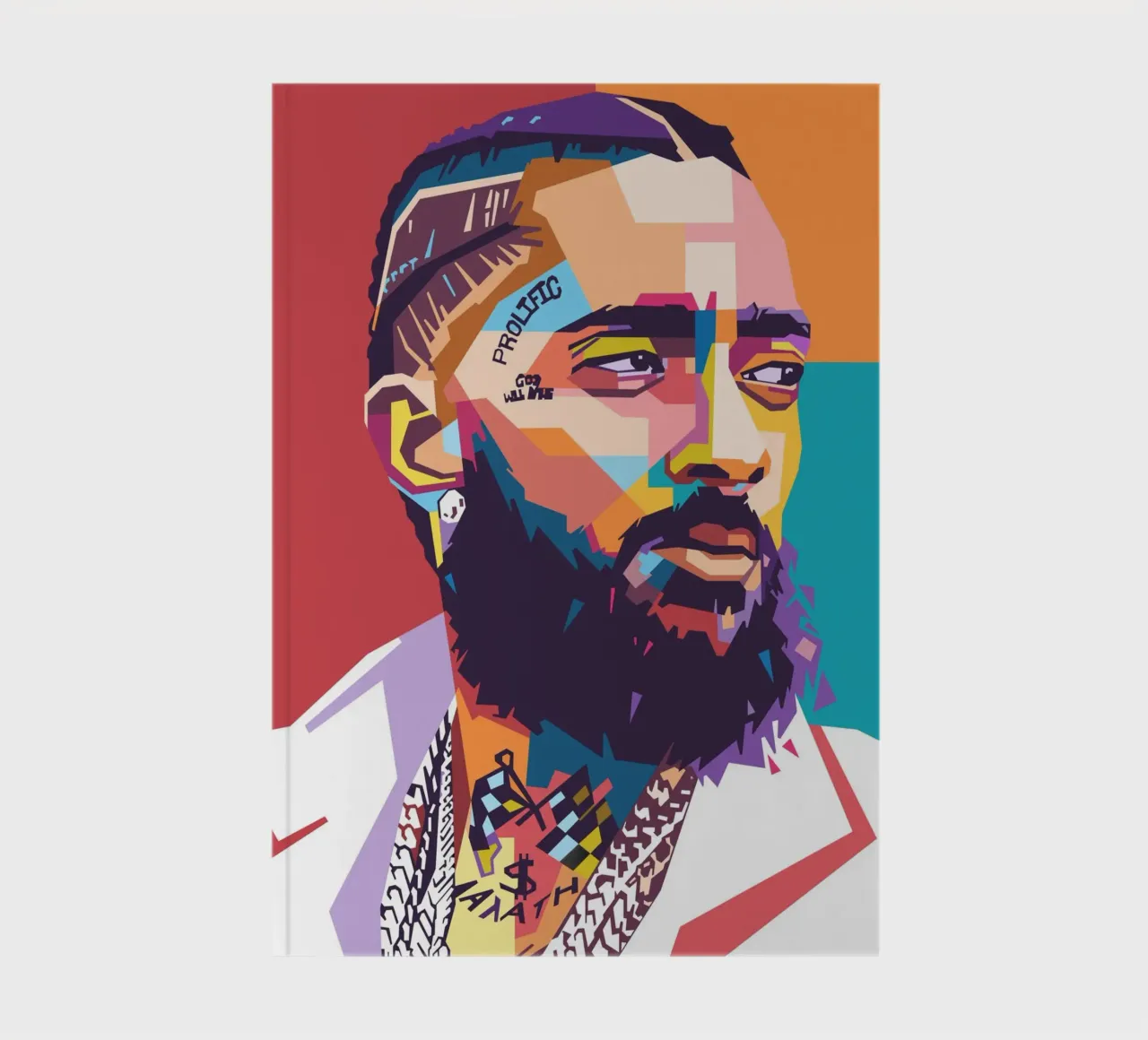 Retrato pop art de Nipsey Hussle cuaderno de Hantamrata