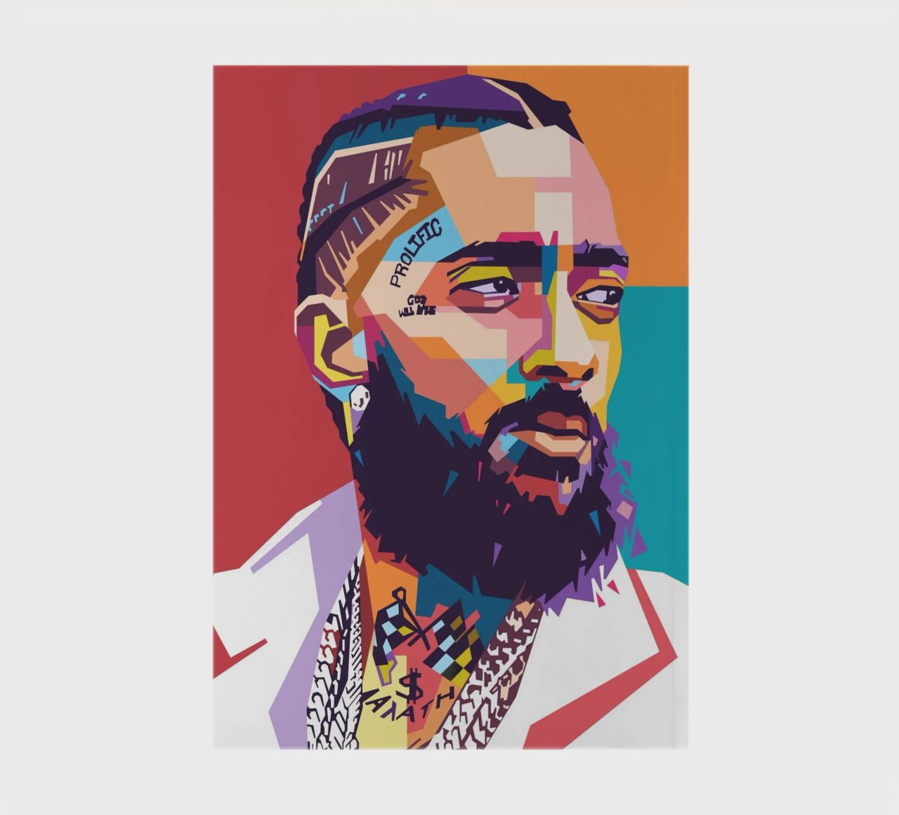 Nipsey Hussle pop art portrait notebook by Hantamrata