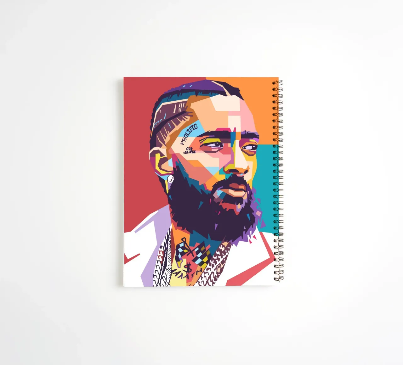 Nipsey Hussle pop art portrait spiral notebook by Hantamrata