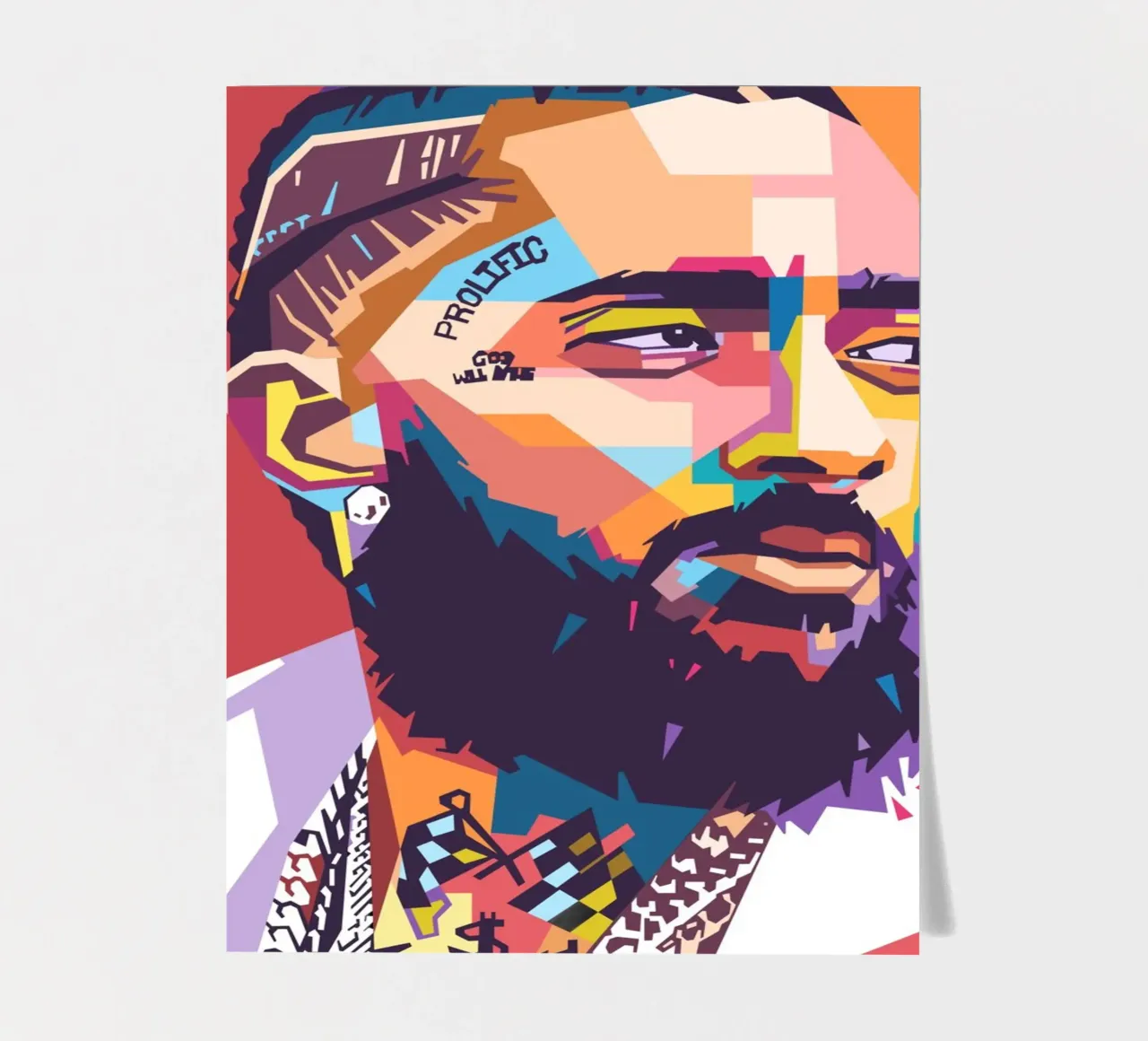 Ritratto pop art di Nipsey Hussle foglio adesivo da Hantamrata