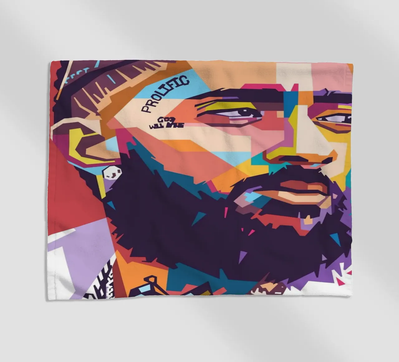 Nipsey Hussle pop art portrait beach towel by Hantamrata