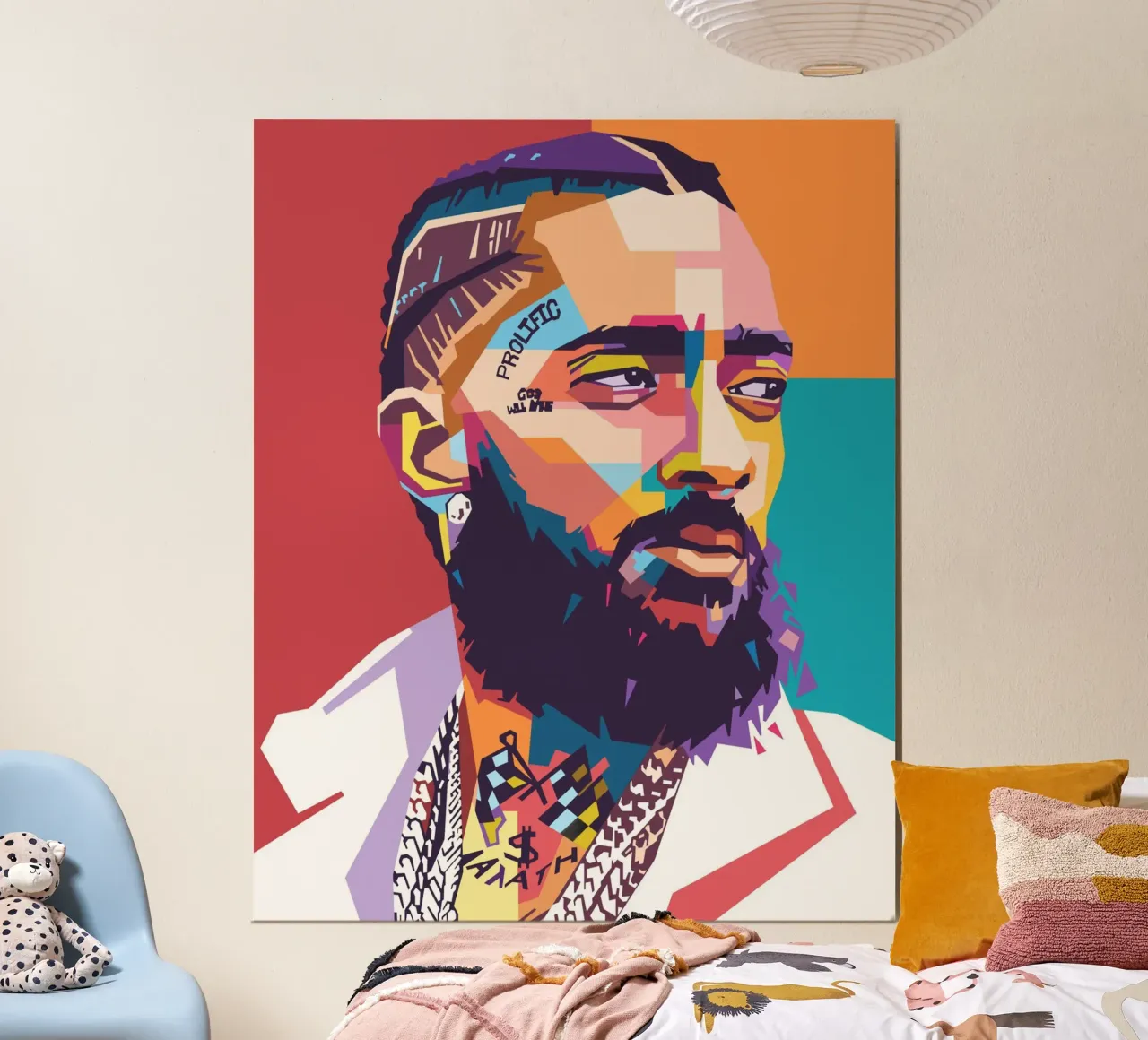 Nipsey Hussle pop-art portret hahnemühle van Hantamrata