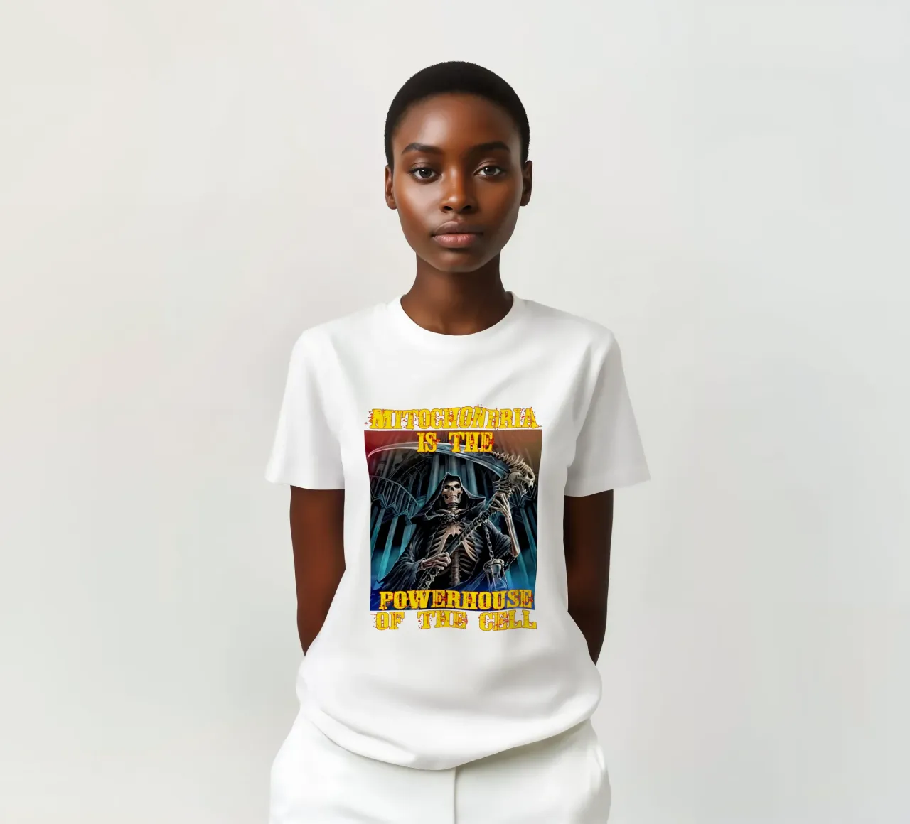 Mitocondri Divertente scheletro duro Meme Art t-shirt da samaras