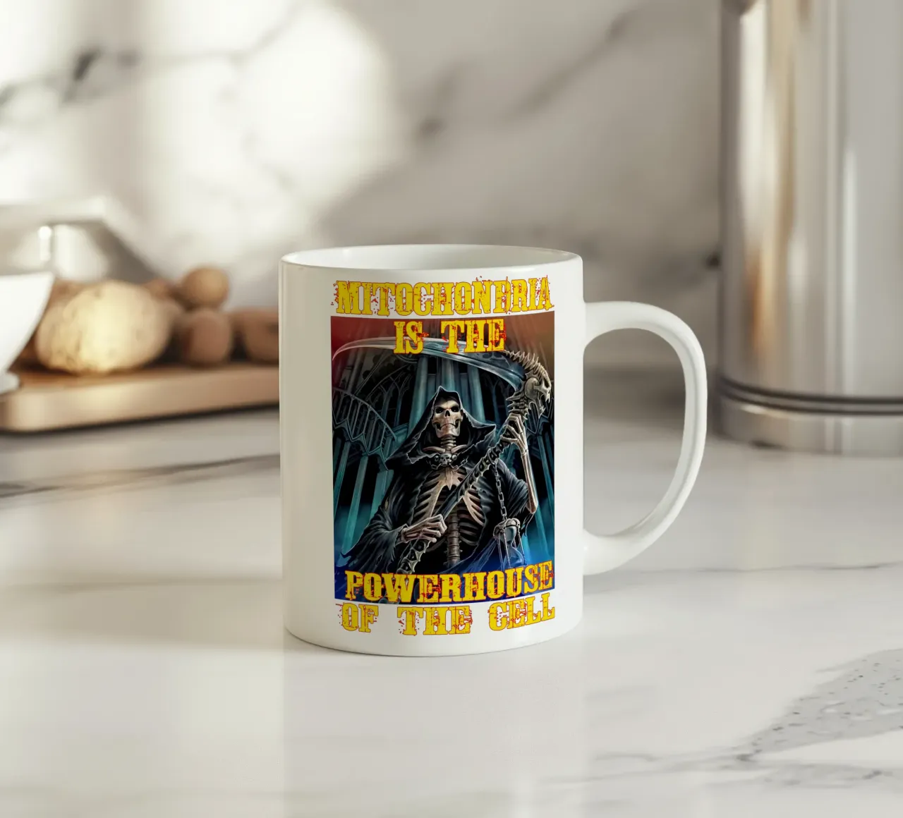Mitocondri Divertente scheletro duro Meme Art tazza in ceramica da samaras