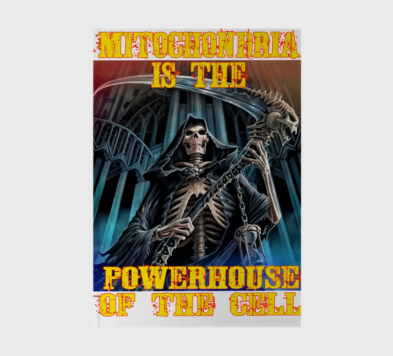 Mitochondria Funny Hard Skeleton Meme Art notebook by samaras