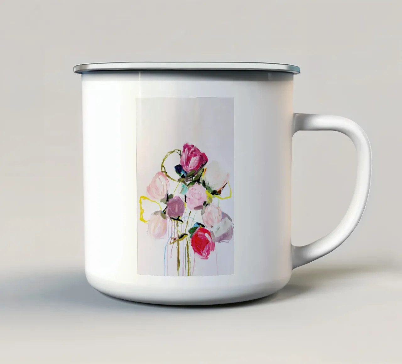 Bloom 0709 enamel mug by Leigh Viner
