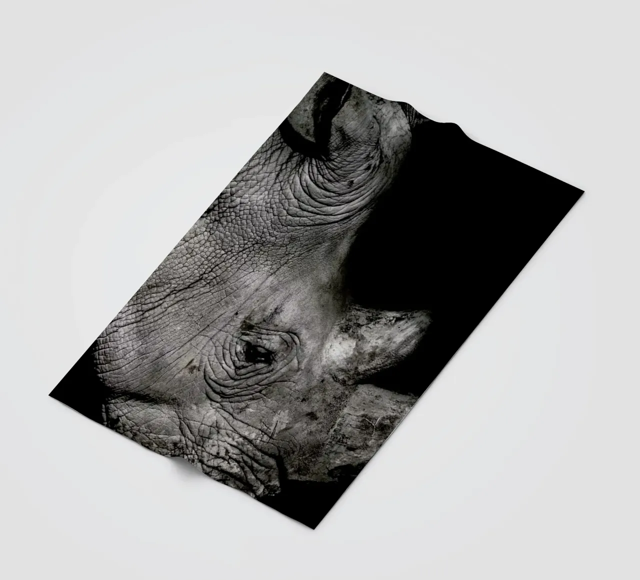 Rhino Profile by Lothare Dambreville fleece blanket by EyeEm Mobile GmbH