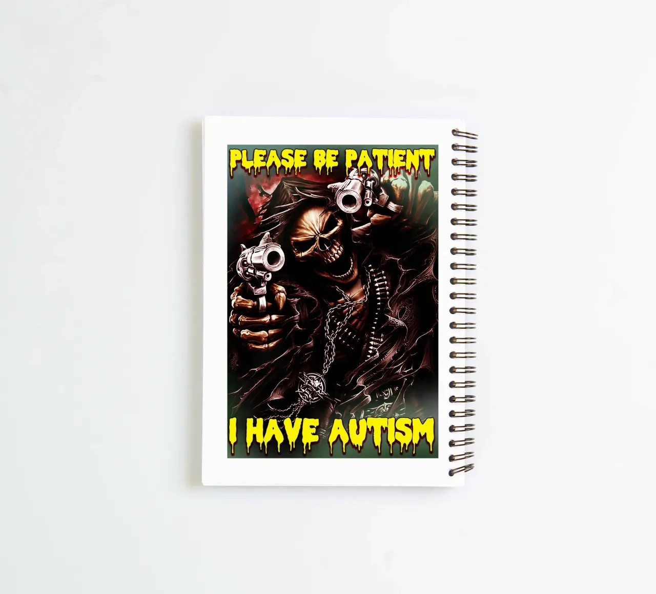 Hard skeleton meme Skeleton art design spiral notebook by samaras