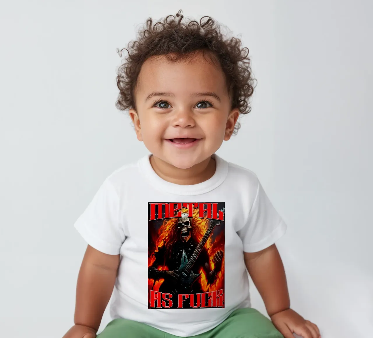 Metal As Fuck T-Shirt Hardcore Skeleton Meme baby t-shirt by samaras