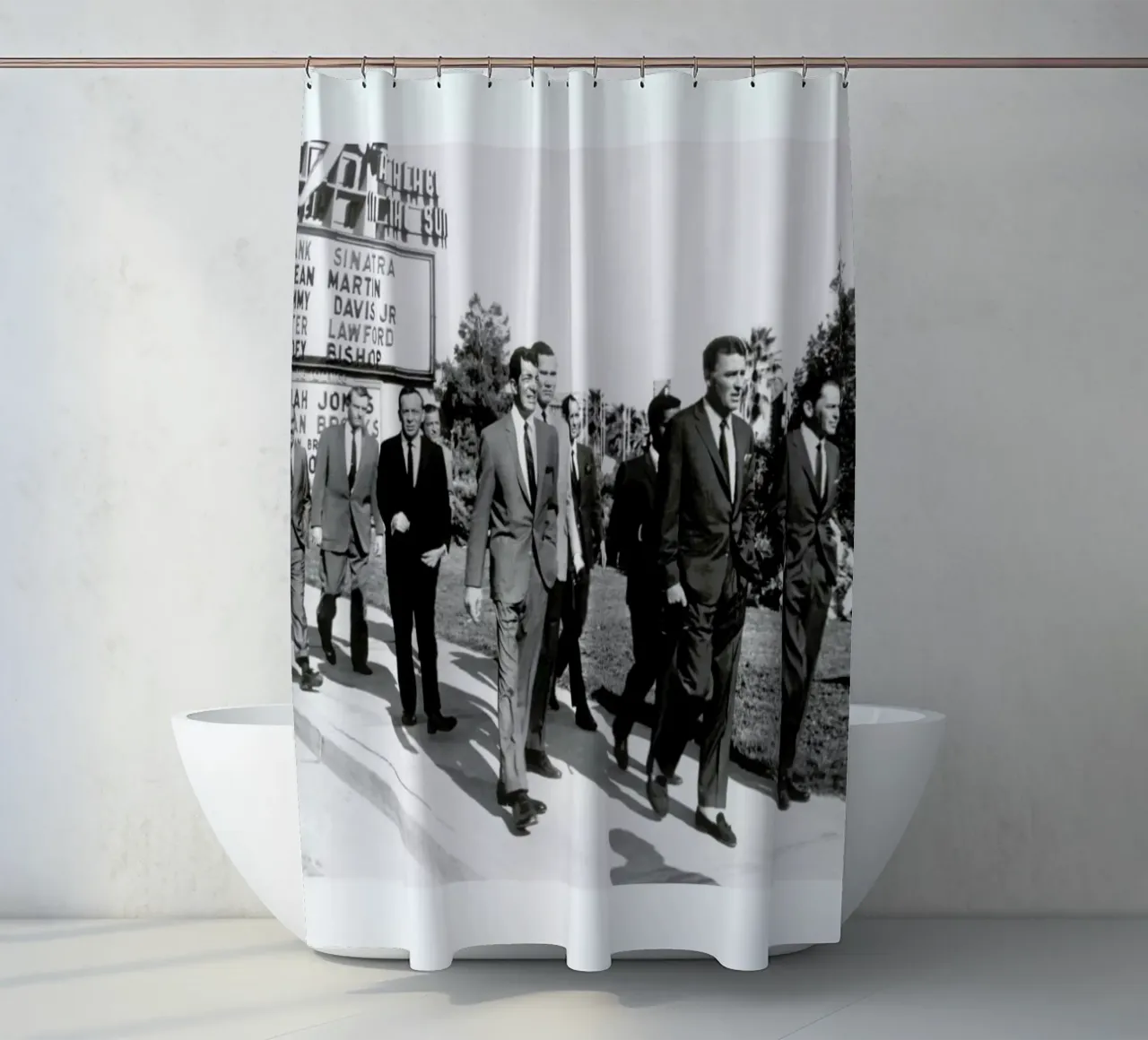 The Rat Pack, 1964 douchegordijn van Gallery Print and Art Limited