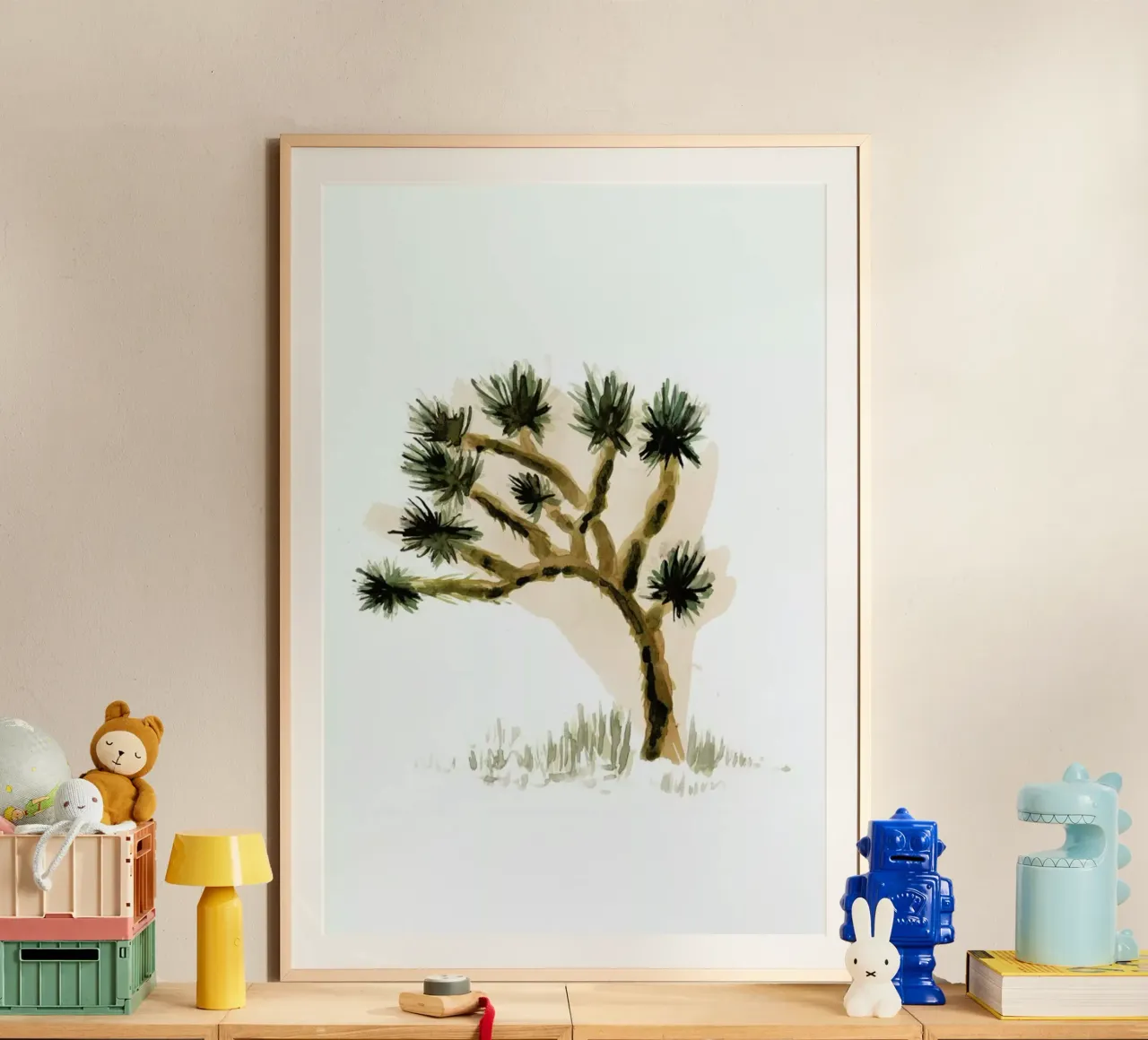 Plants 05 poster con telaio in legno da Farina Kuklinski