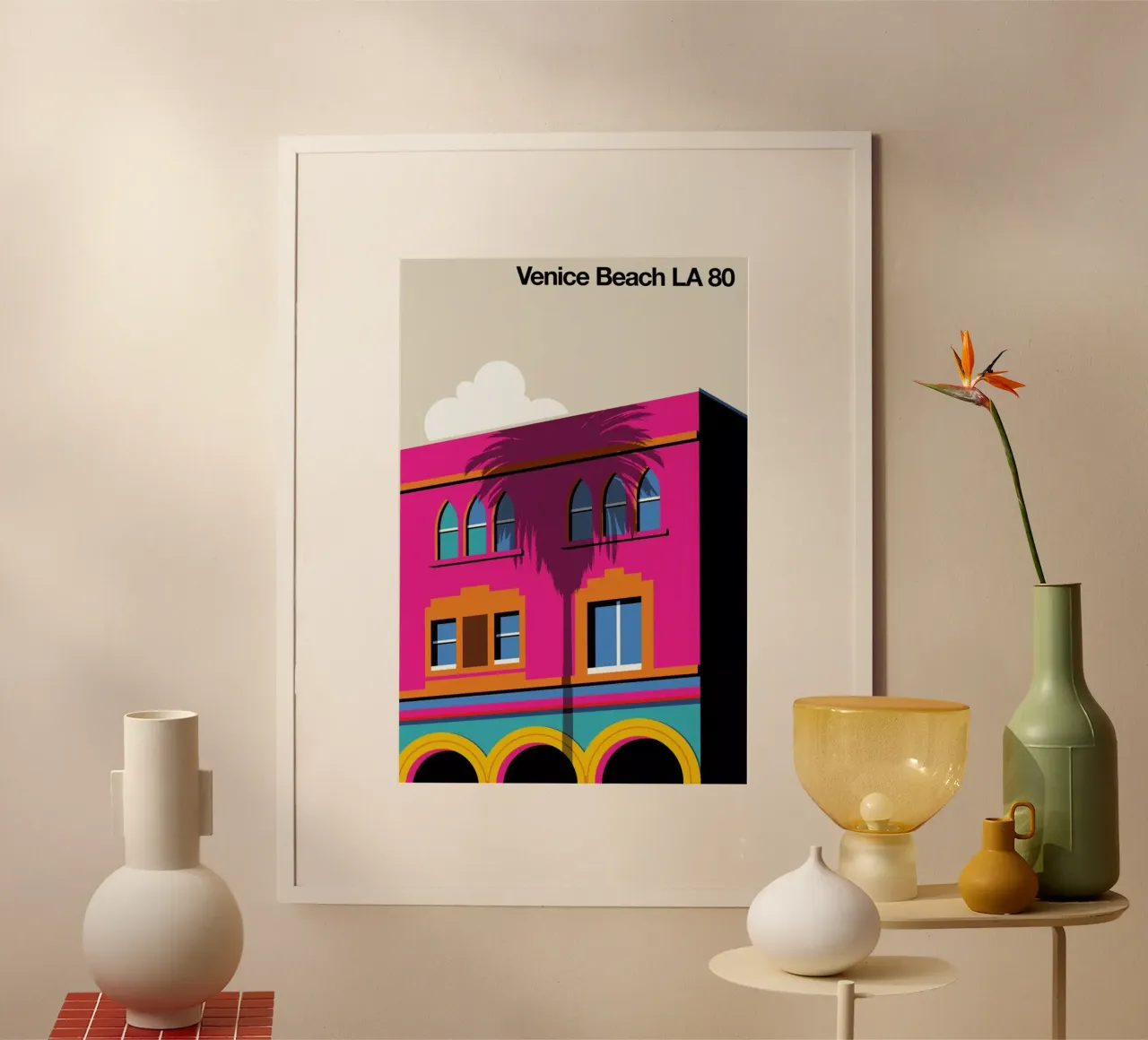 Venice LA 80 poster con telaio in alluminio da Bo Lundberg