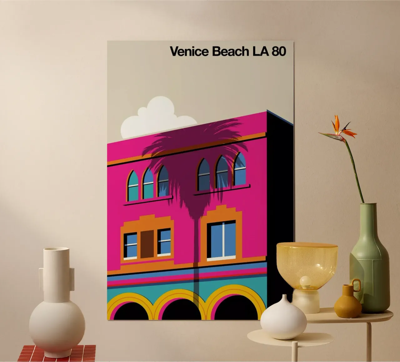 Venice LA 80 poster con telaio in alluminio da Bo Lundberg