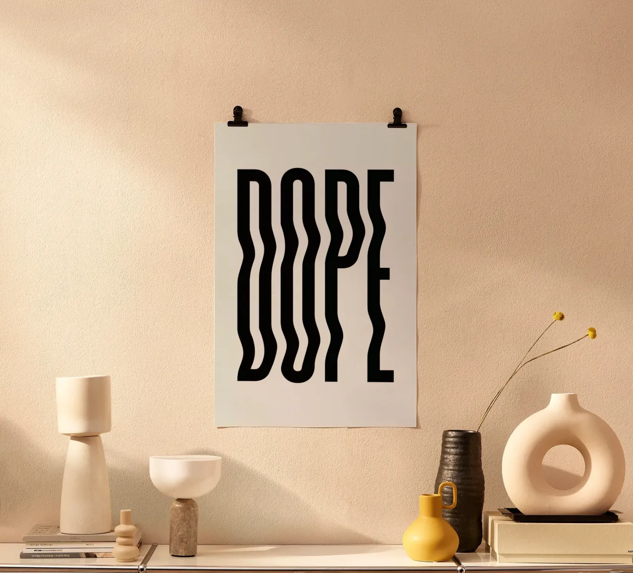 Dope Wavy poster con telaio in plastica da Mottos by Sinan Saydik