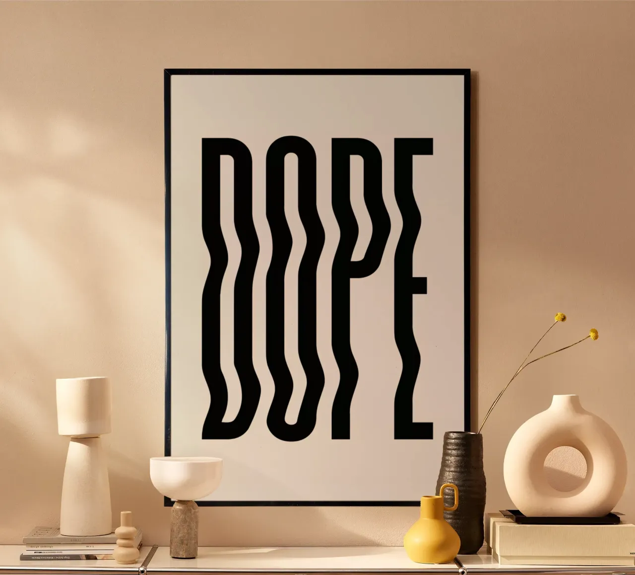 Dope Wavy poster con telaio in plastica da Mottos by Sinan Saydik