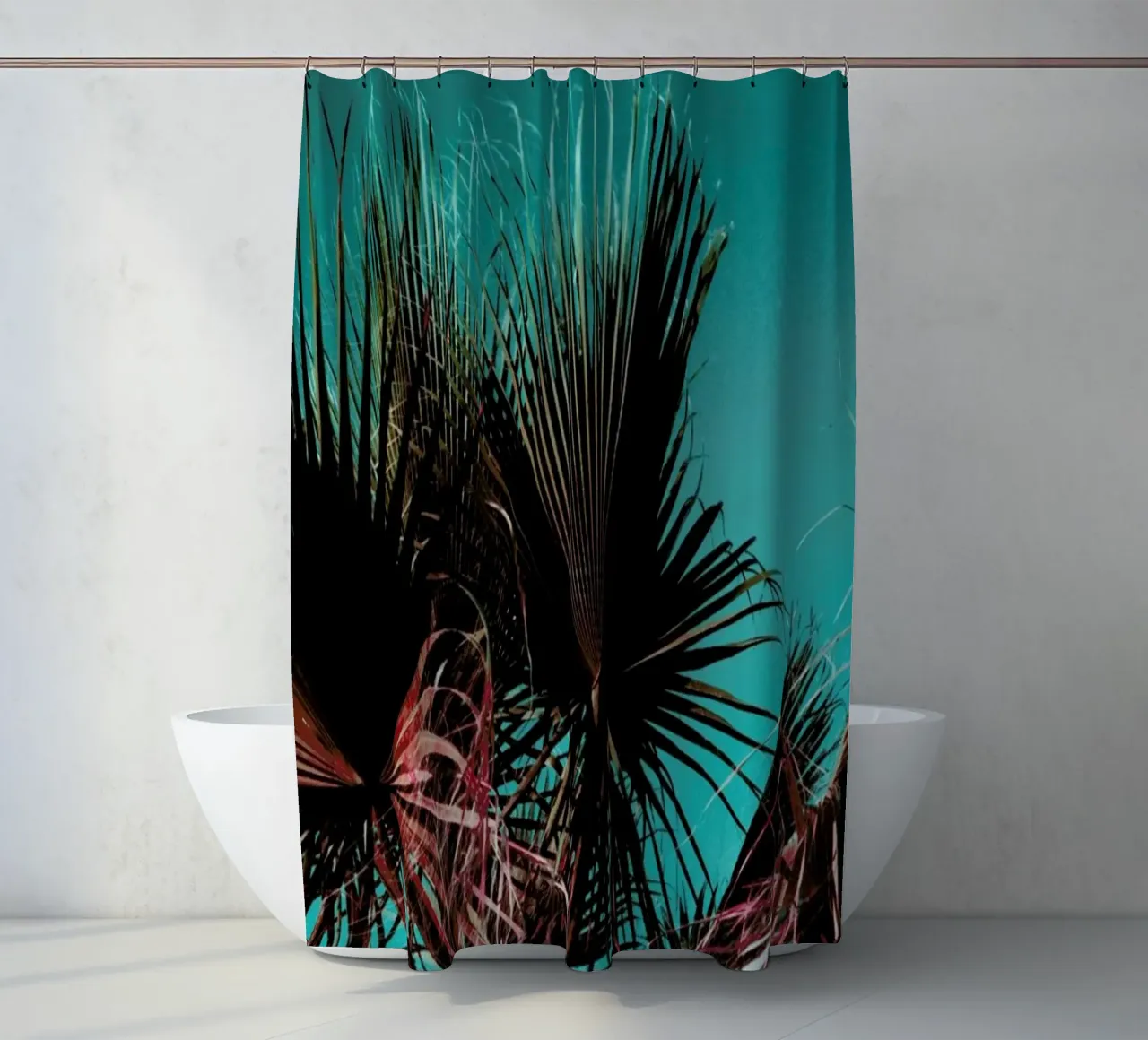 Palms IV Duschvorhang von Sebastian Hilgetag
