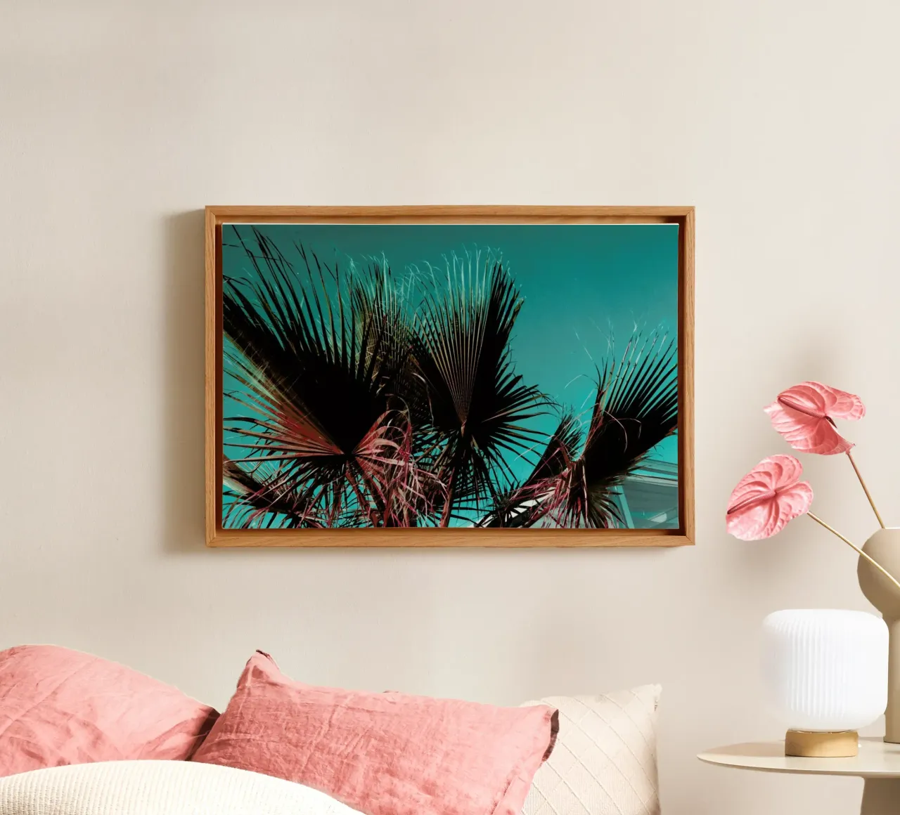 Palms IV tela con Cornice a cassetta da Sebastian Hilgetag