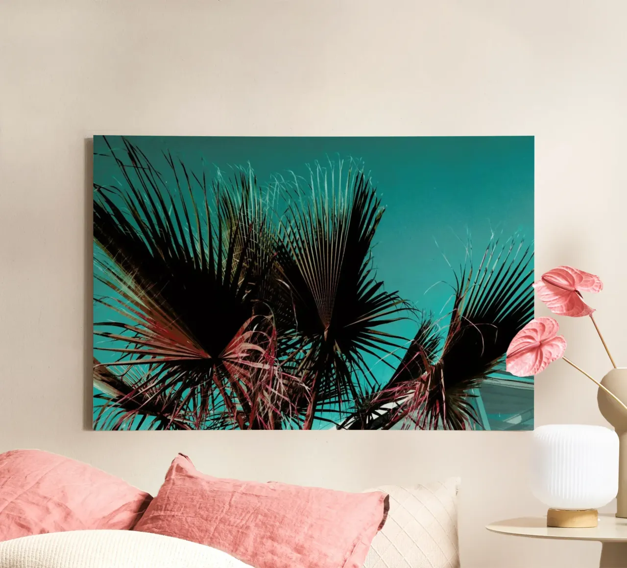 Palms IV tela con Cornice a cassetta da Sebastian Hilgetag