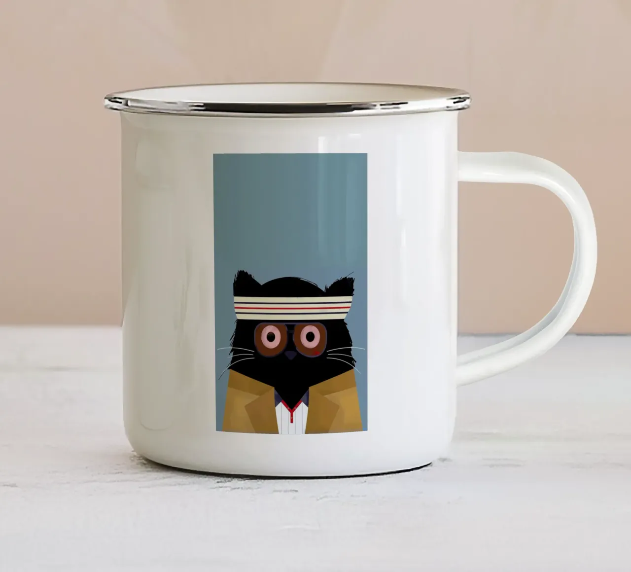 Cat - Tenenbaum tazza in smalto da Doozal
