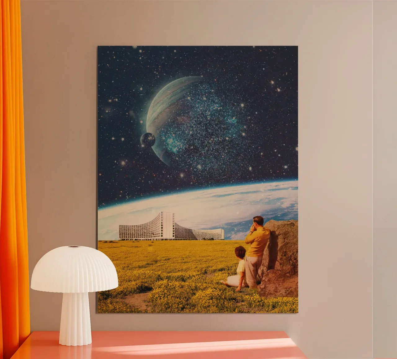 Raccolta di ricordi dal futuro poster con telaio in legno da Frank Moth