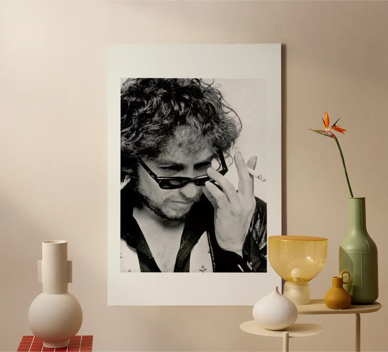 Bob Dylan tela con Cornice a cassetta da Gallery Print and Art Limited