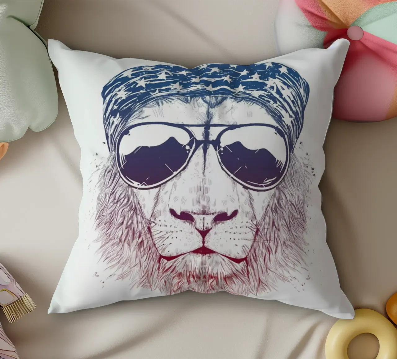 Wild Lion cuscino da Balazs Solti