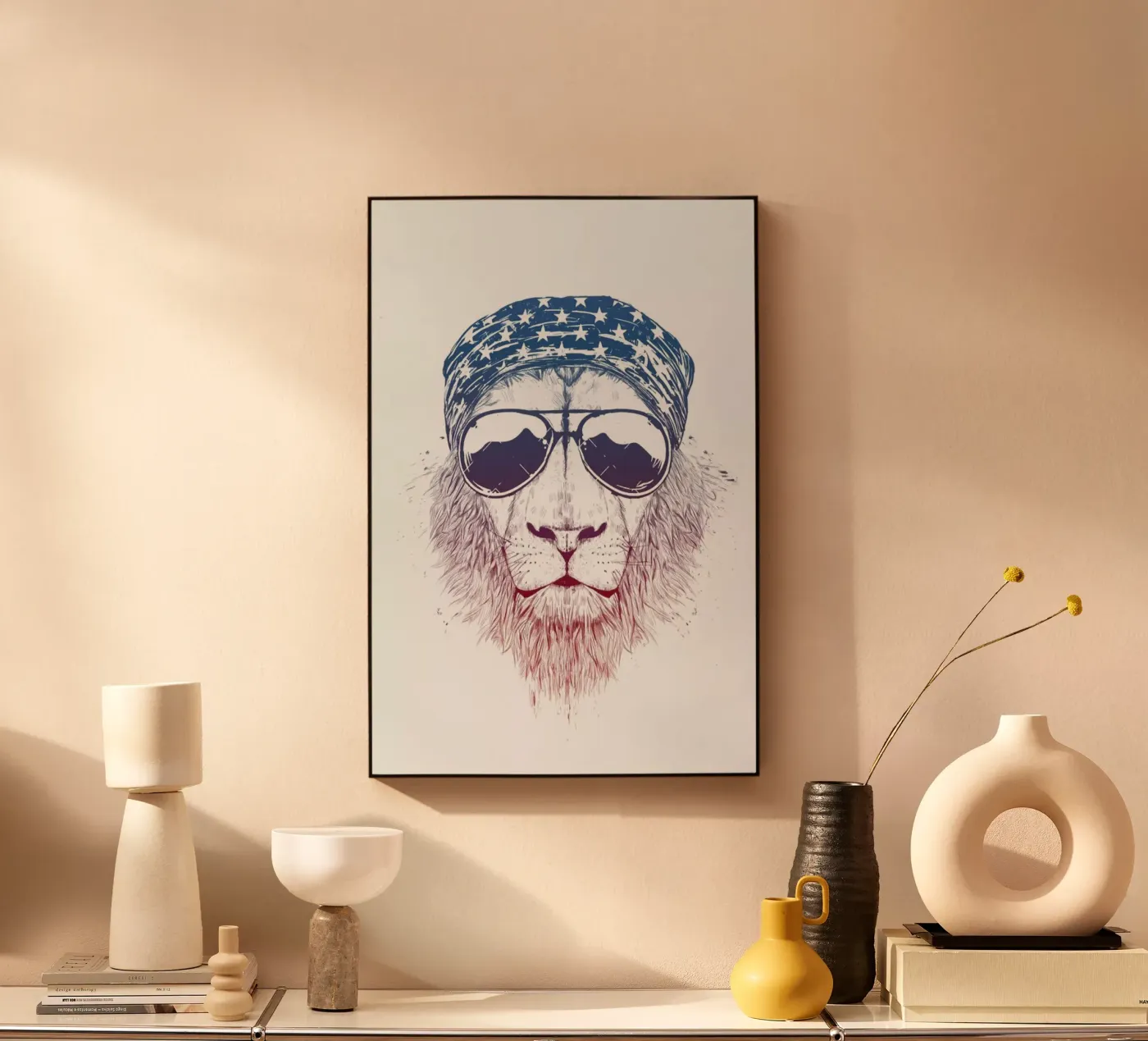 Wild Lion acryl van Balazs Solti