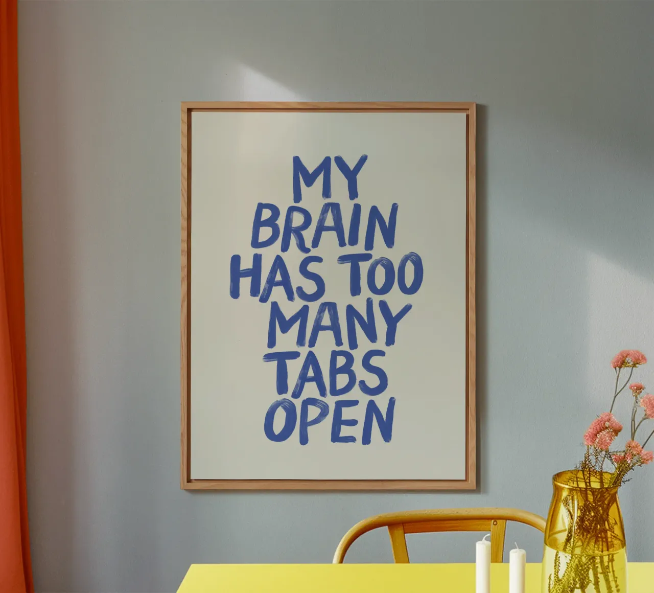My Brain Has Too Many Tabs Open Witty Relatable Typography alu-dibond by THE MOTIVATED TYPE