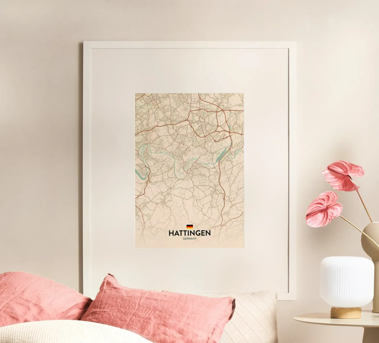 Hattingen DE poster con telaio in legno da Jacob W MICKELSON