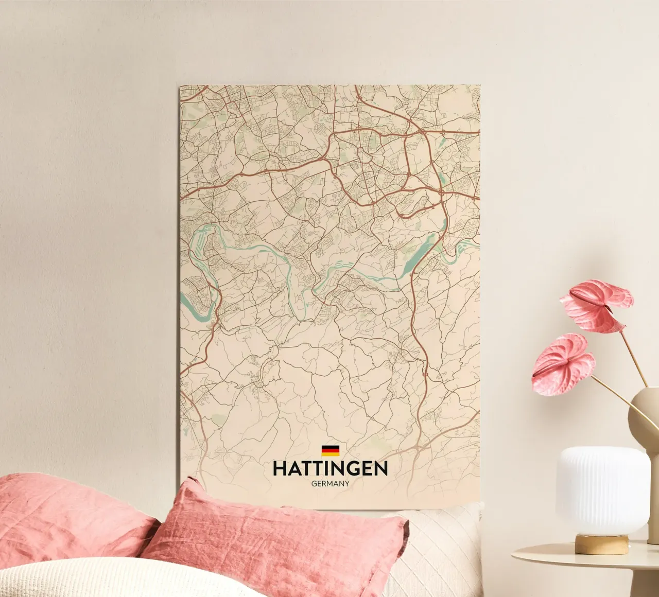 Hattingen DE poster con telaio in legno da Jacob W MICKELSON
