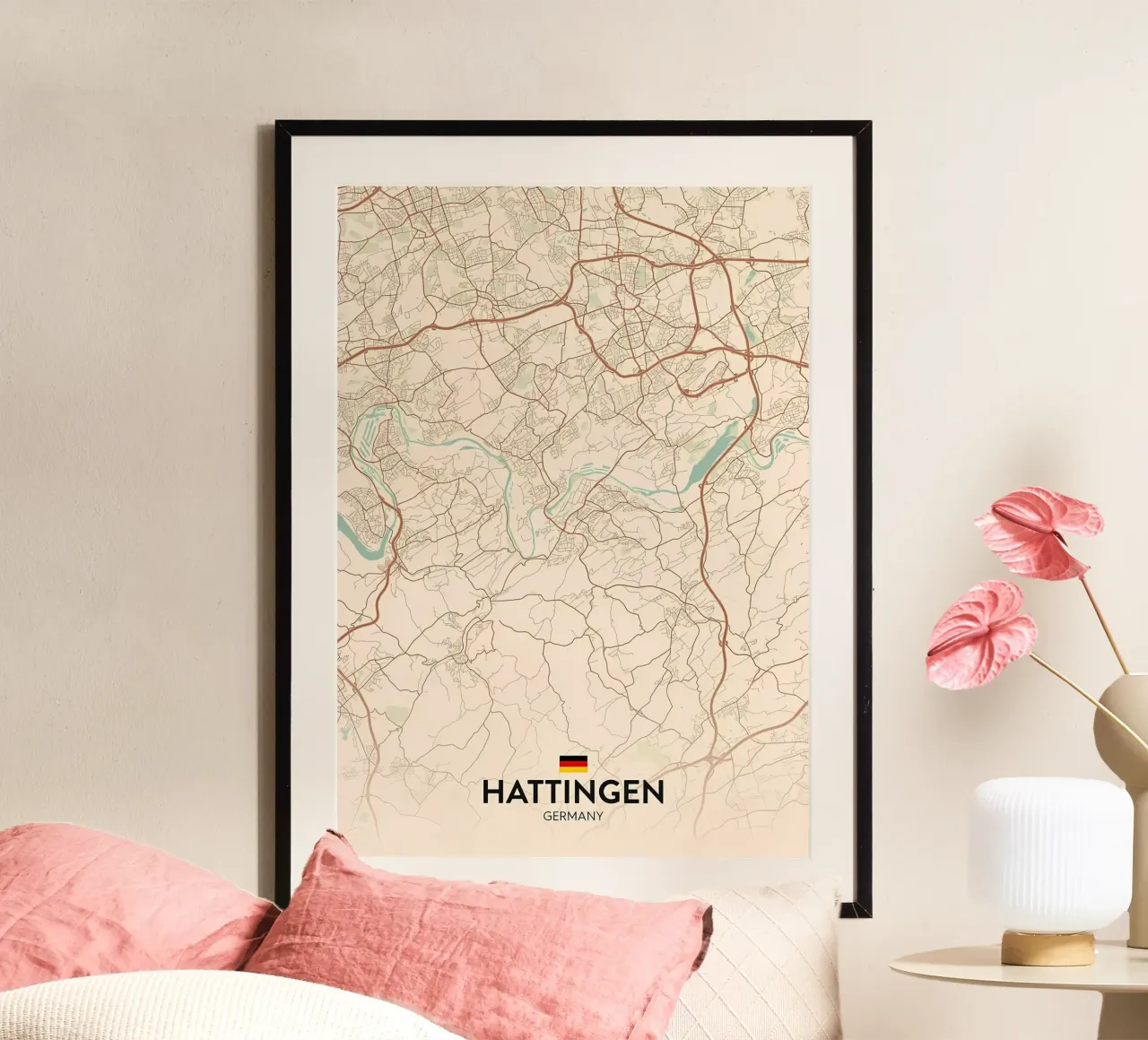Hattingen DE poster con telaio in legno da Jacob W MICKELSON