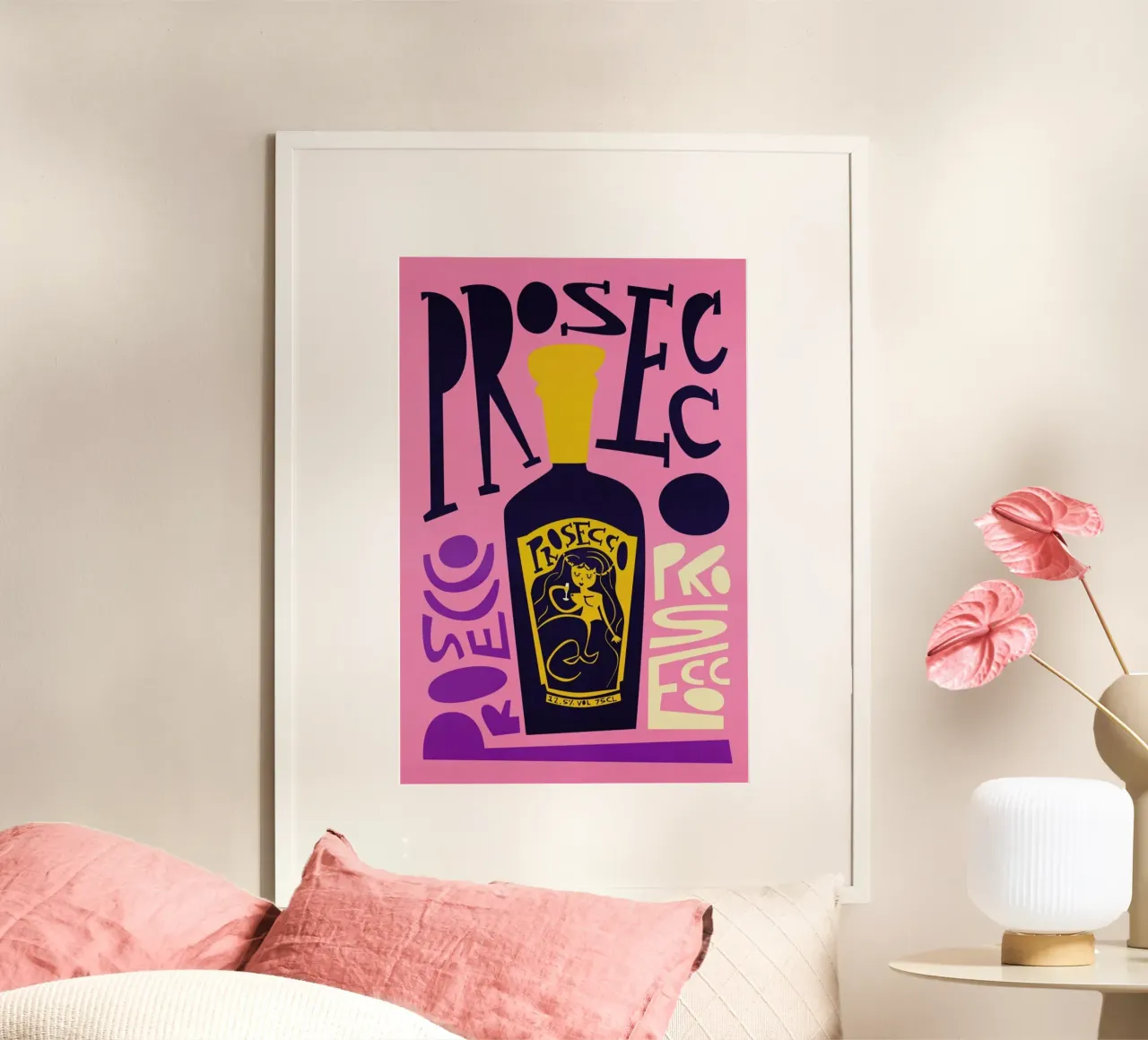 Prosecco poster con telaio in plastica da Fox & Velvet