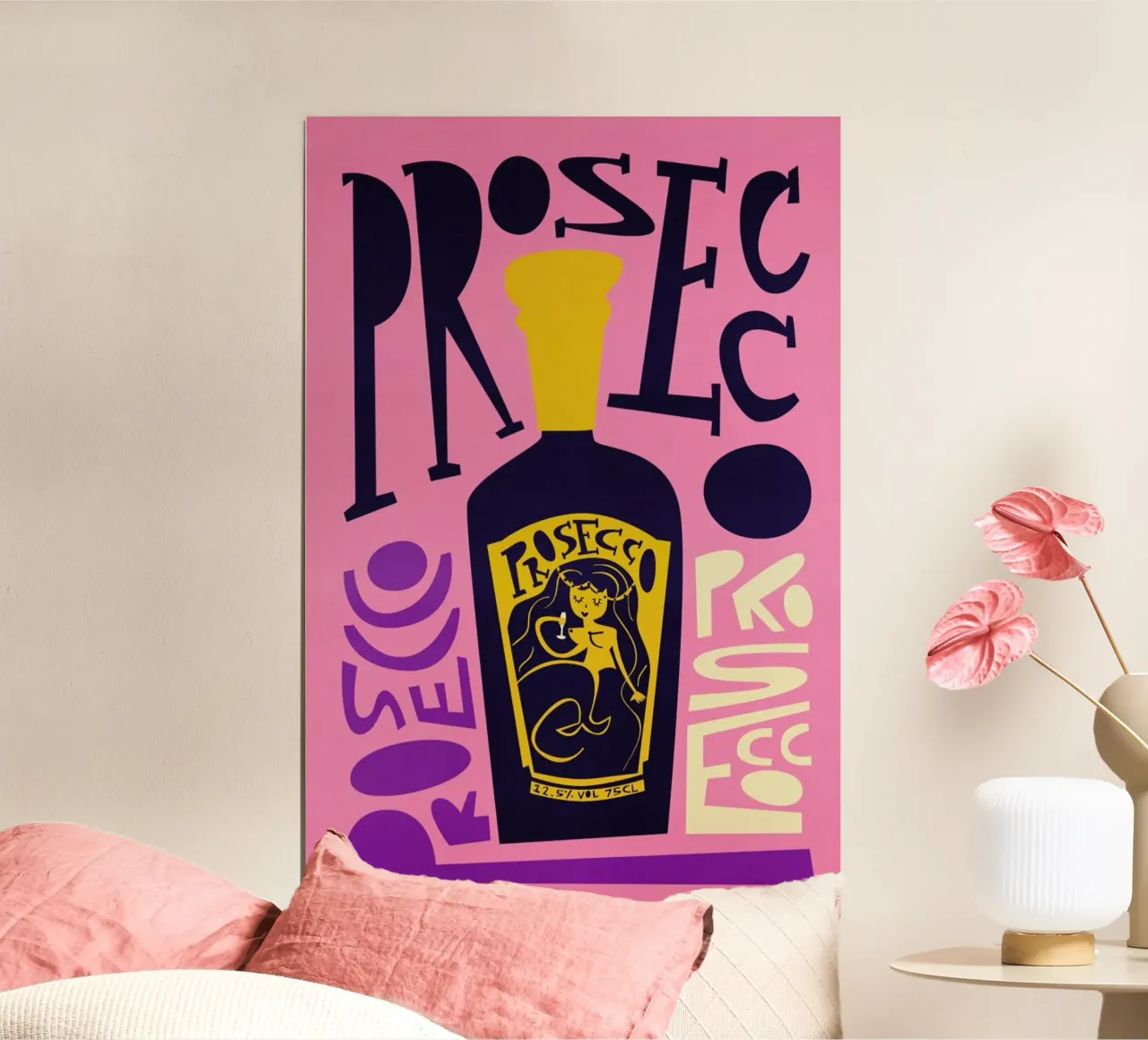 Prosecco poster con telaio in plastica da Fox & Velvet
