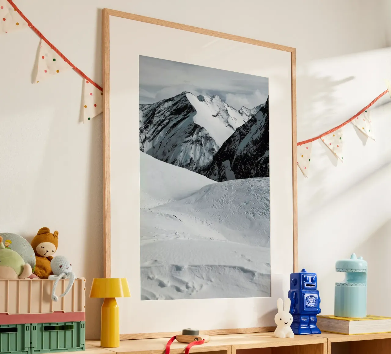 Mountains XVII poster con telaio in alluminio da Sebastian Hilgetag