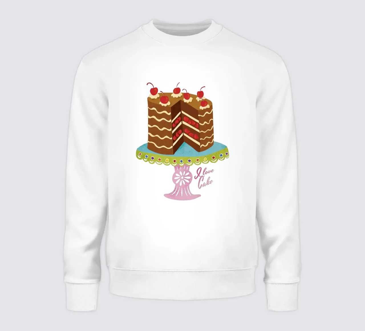 I love cake Retro look sweatshirt by DYDesign