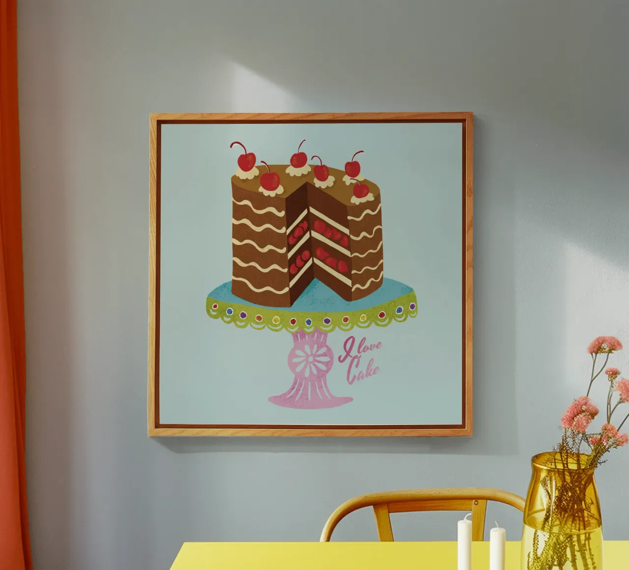 I love cake Retro look acrylic glass by DYDesign