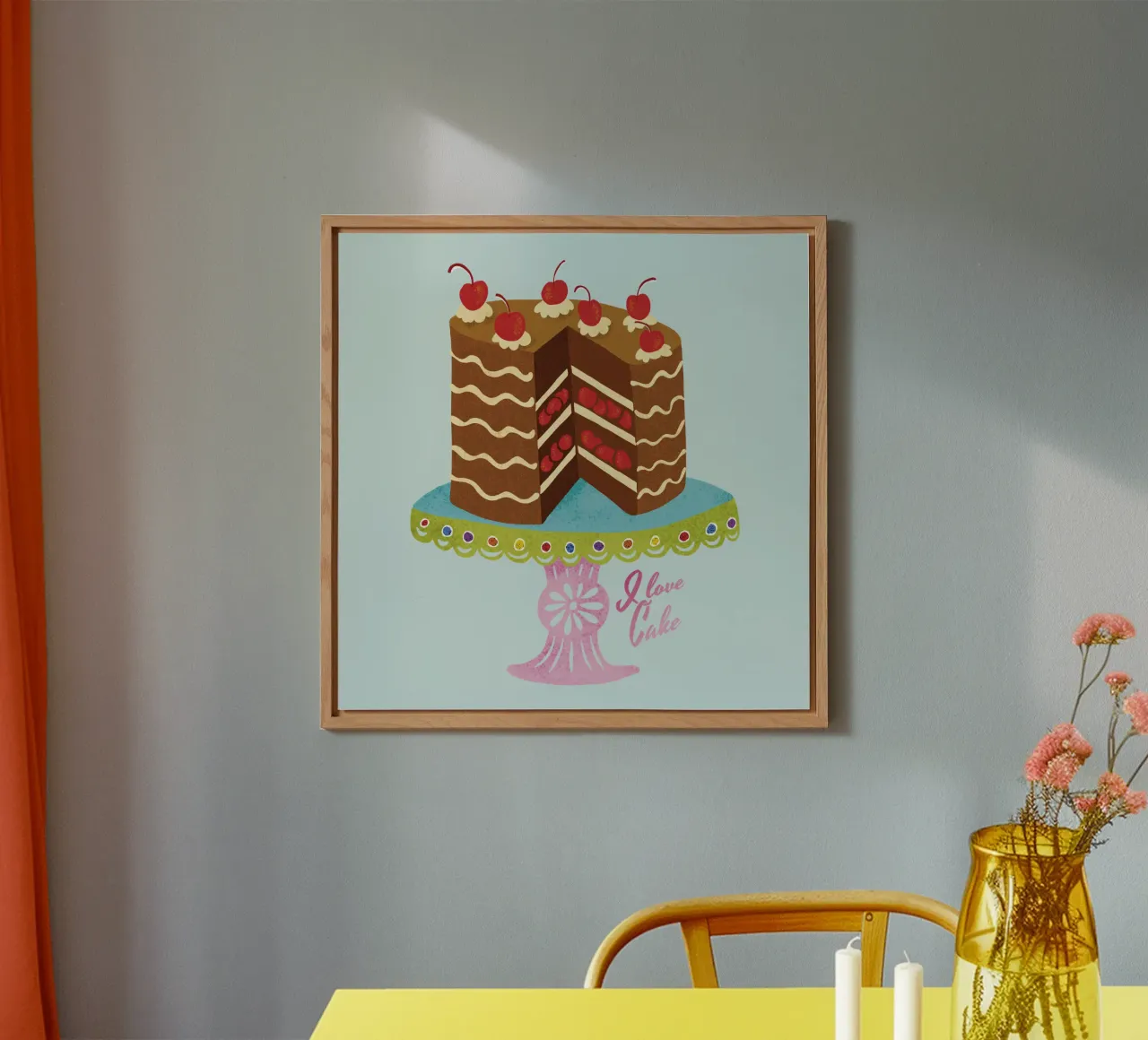 Ich liebe Kuchen im Retro-Look Forex-Platte von DYDesign