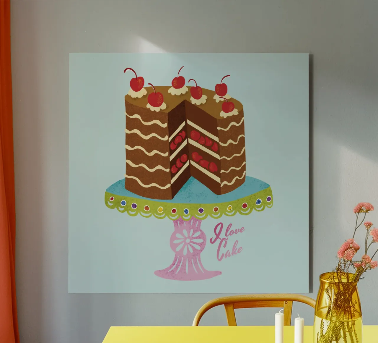 Ich liebe Kuchen im Retro-Look Forex-Platte von DYDesign
