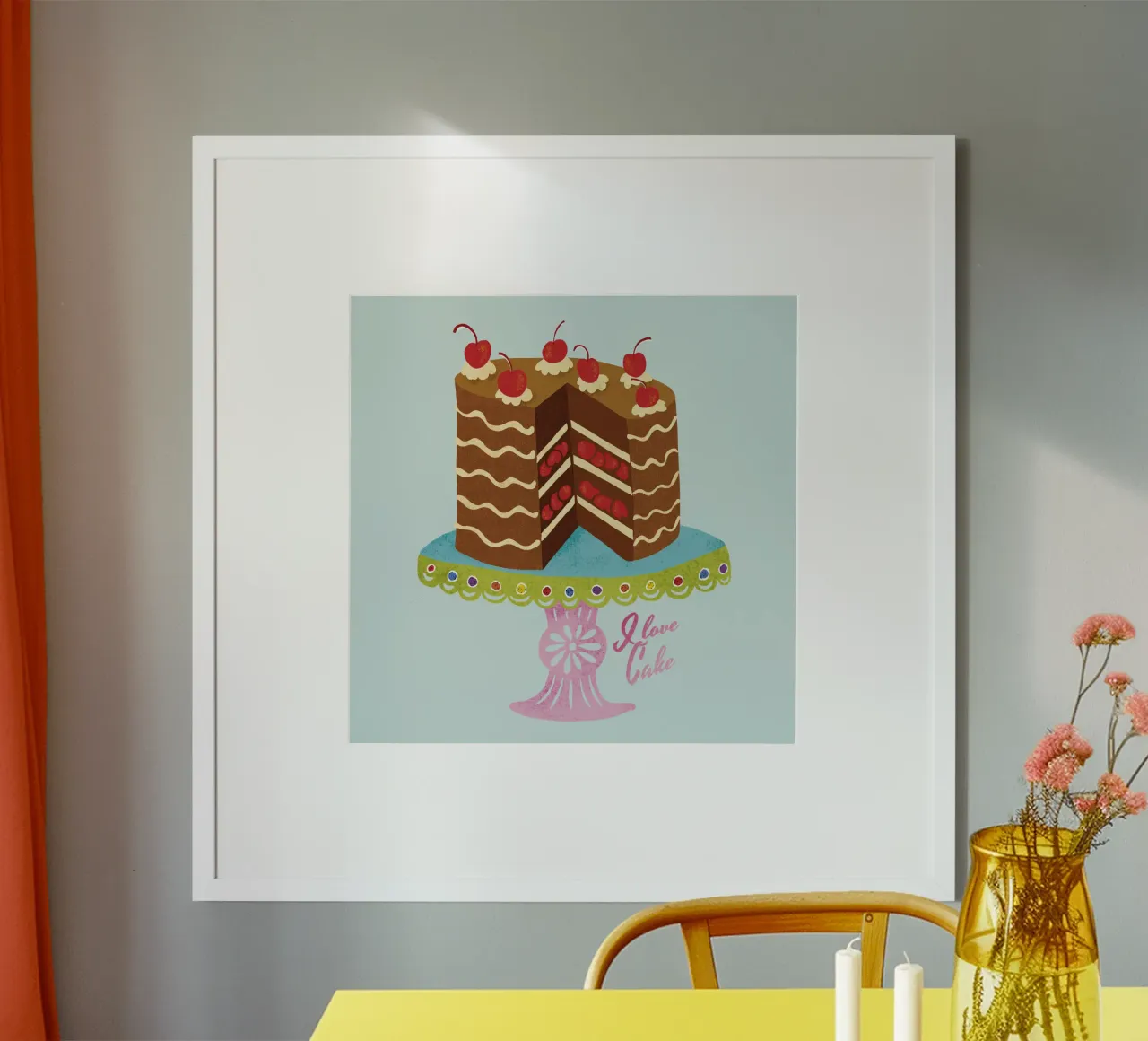 Ich liebe Kuchen im Retro-Look Hahnemühle von DYDesign