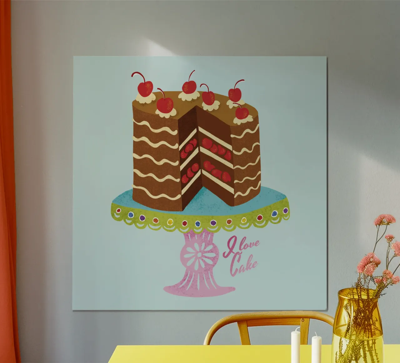 Ich liebe Kuchen im Retro-Look Hahnemühle von DYDesign