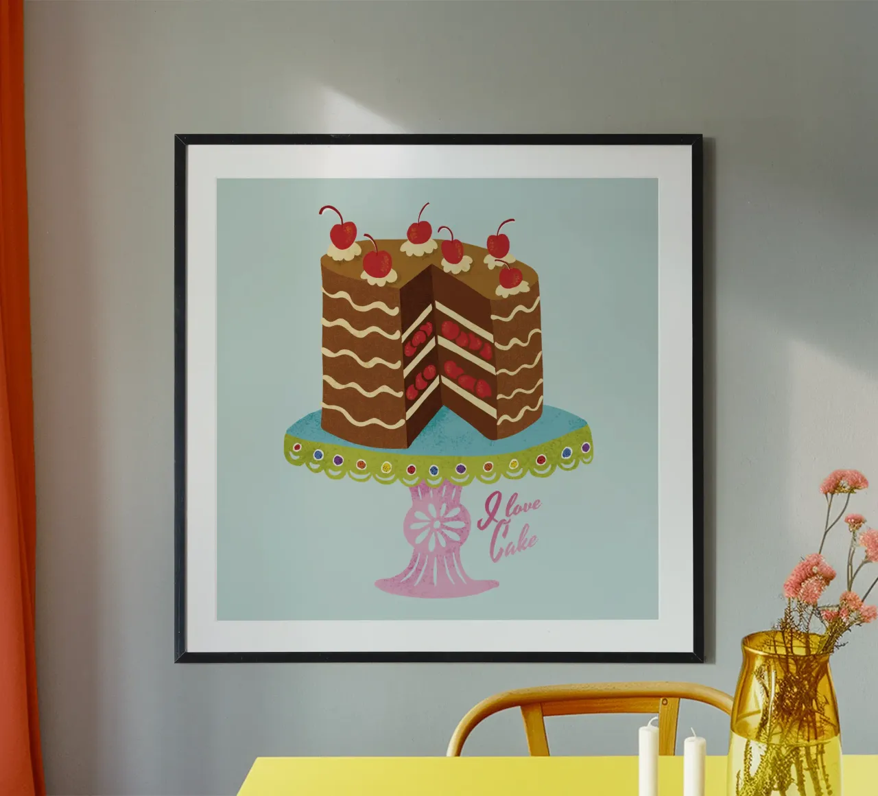 Ich liebe Kuchen im Retro-Look Hahnemühle von DYDesign