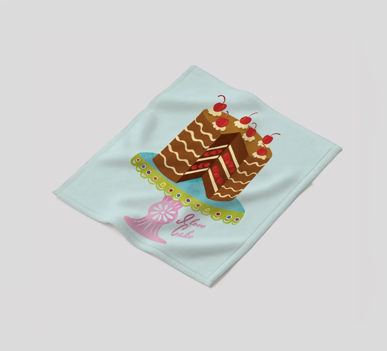 Ich liebe Kuchen im Retro-Look Fleecedecke von DYDesign