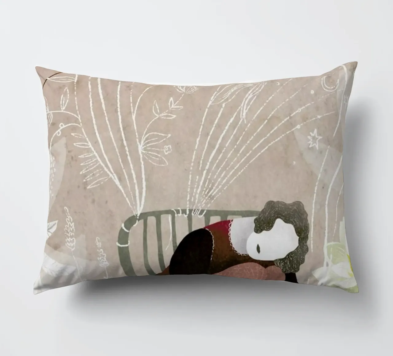 Green Chair decorative cushion by Amalia Restrepo