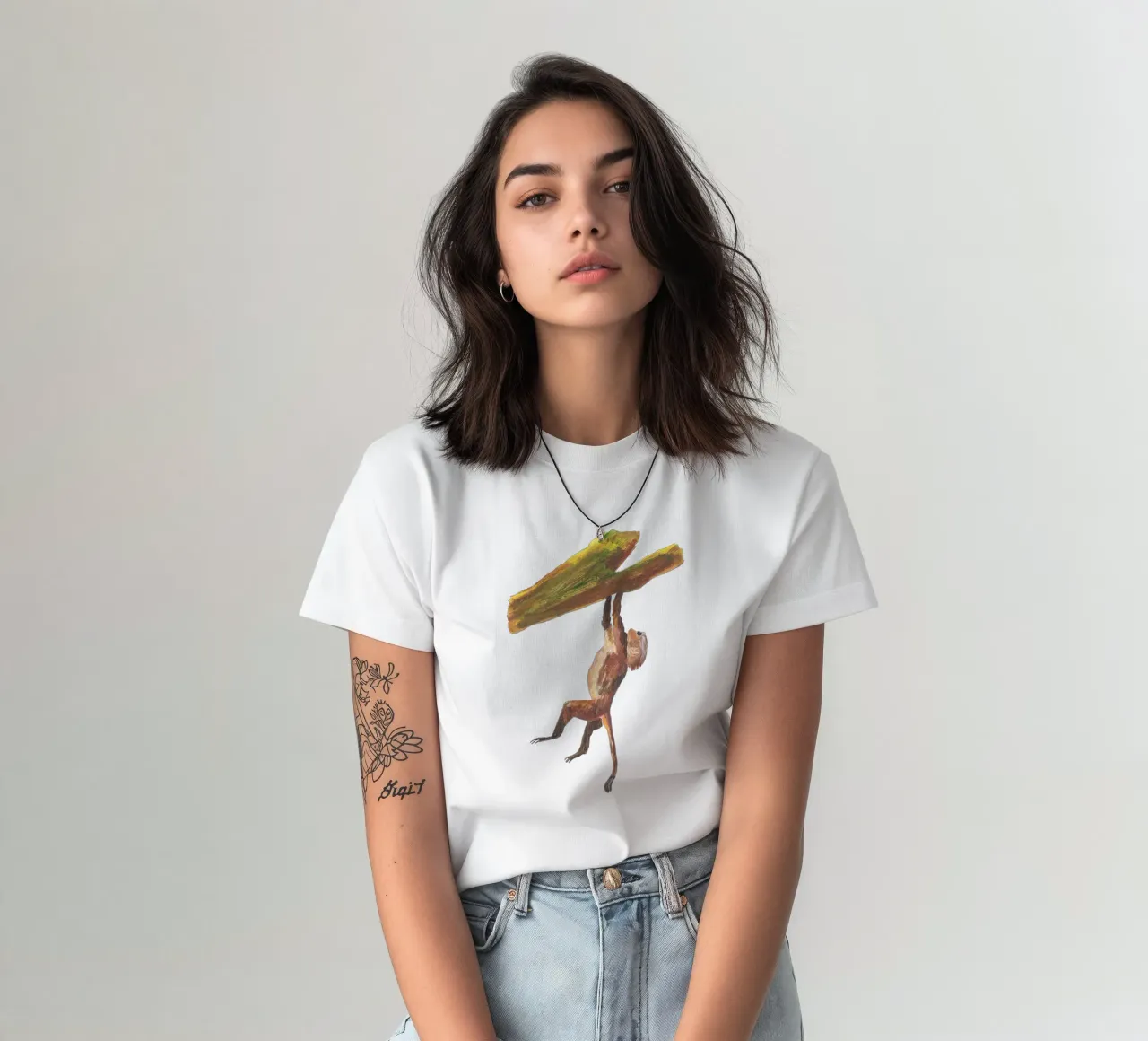 Monkey in the tree t-shirt da Femke Zwaan